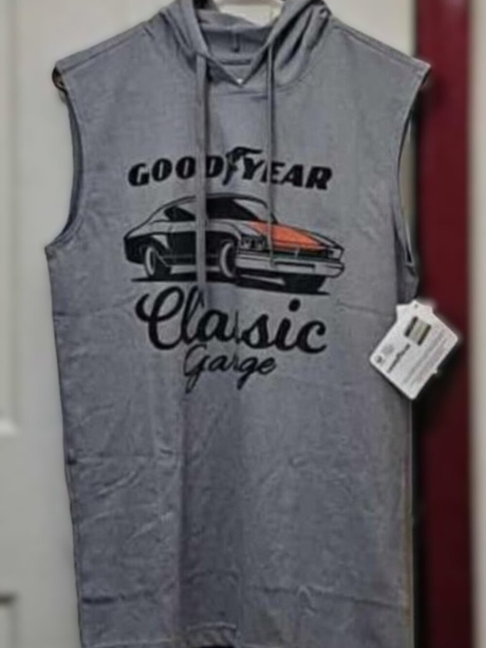 Goodyear Classic Garage Sleeveless Graphic Hoodie Tank Top - New with Tags